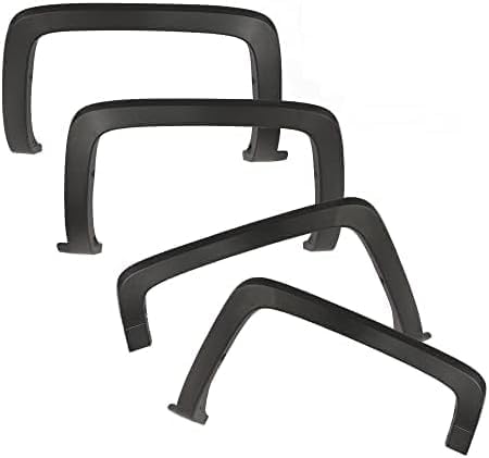 PIT66 Fender Flares Compatible with Chevy Silverado 1500 2014-2018 | Fit Silverado 2500HD 3500HD 2015-2019 (Only fit models with fleetside bed.Not for dually models) Textured Factory Style 4Pcs