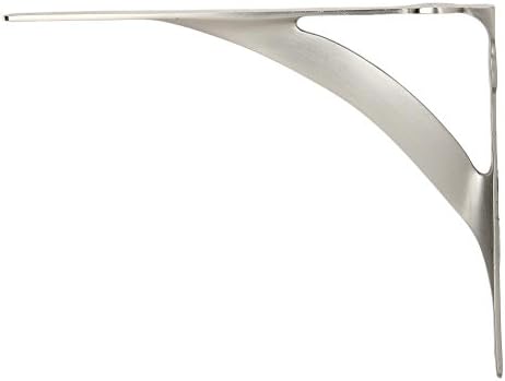 a29 shelf brackets, solid brass, brushed nickel finish on a desk or shelf