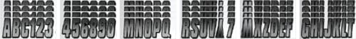 Hardline Products USA Series 300 Boat Registration Numbers & Letters Kit, 3-Inch, Silver/Black Carbon Fiber Style, USCG Compliant Marine Vinyl Decals for Hulls, Jet Skis & PWCs