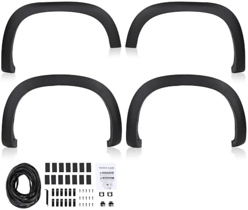 G-PLUS Fender Flares | Compatible with Chevy Silverado 1500 2019-2023 Wheel Flares Not Fit Dually models (Textured Factory Style 4 PCS)