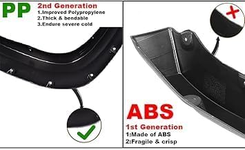 PIT66 Fender Flares, Compatible with 2009-2014 Ford F150 Styleside(NOT For Platinum and Raptor models), Black Factory Style Wheel Flares Set, 4 Pcs