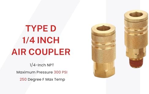 coupler and plug kit, 1/4 inch npt, industrial, front angle view