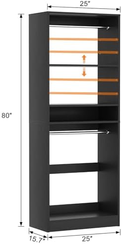 unikito 25" closet organizer system with hanging rods on a desk or shelf