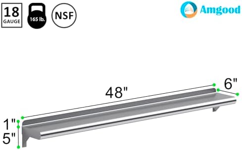 amgood 6 in. x 48 in. stainless steel, close-up detail