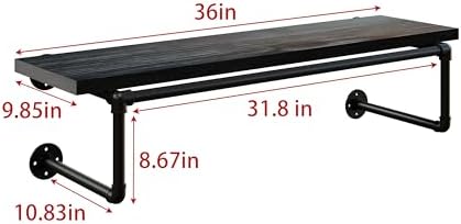 clothes rack 36in, wall mounted garment racks with, front angle view