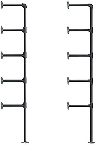 industrial retro wall mount iron pipe shelf,diy open, side view