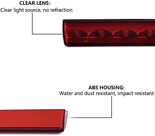PIT66 LED 3rd Third Brake Light, Compatible with Truck Cap Topper Leer Are Century LED Recessed 3rd Brake Light Lamp Red Lens Chrome Housing | Truck Cap Topper Compatible with Leer Are Century LED Recessed 3rd Brake Light Lamp Red Lens Chrome Housing