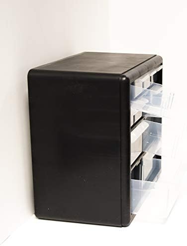homak 12-drawer parts organizer, black, ha01012001, front angle view