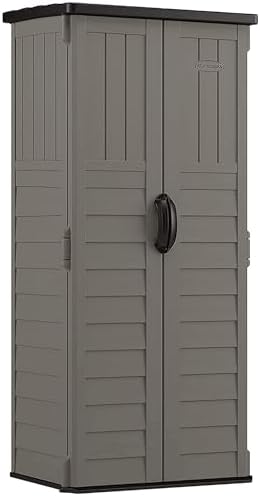 suncast 22 cu ft, vertical storage shed, pad-lockable, main product view
