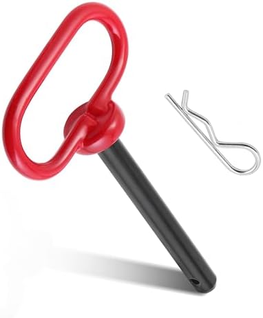 Trailer Hitch Pin, 1/2 x 4 Inch Tractor Hitch Pin with R-Clip Pin for Lawn Mower, Tractor, Trailer (Red)