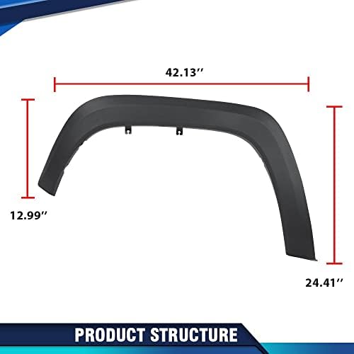 PIT66 Front Left Fender Flare Compatible with Toyota Tacoma 2016-2021 Left Driver Side Wheel Arch Molding, 7587204060, TO1290109