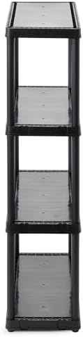 gracious living 4-shelf fixed-height light-duty storage, black, 2-pack, view 9