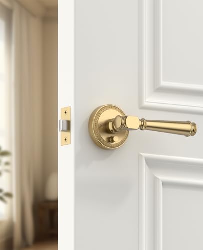 amerdeco 6 pack champagne bronze privacy interior door, side view