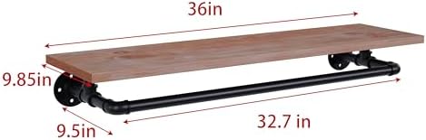 clothes rack 36in, wall mounted garment rack with, side view