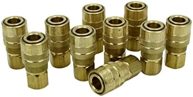 milton 715 1/4" fnpt m style coupler, front angle view