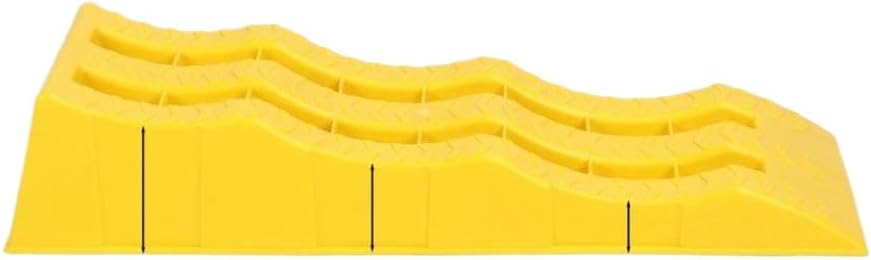 Motorhome Leveling Ramps 2Pcs 3 Stage Yellow Trailer Camper Wheel Chocks for Stabilizing Uneven Ground Parking