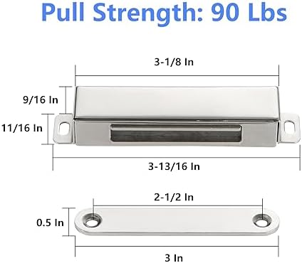 hbl 8 pack | heavy-duty magnetic door catch, close-up detail