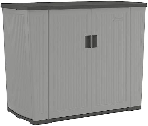 suncast xl outdoor storage cabinet, 130 gal, lockable, main product view