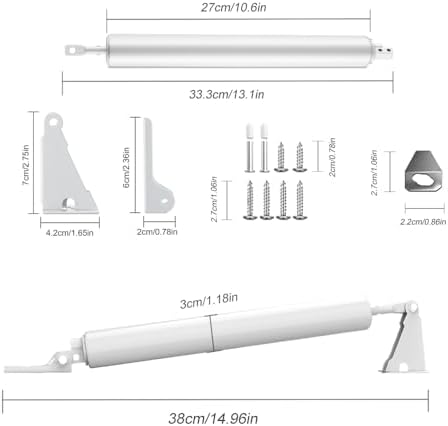 screen door closer-duty screen/storm door piston replacement, side view