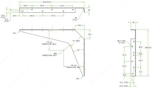 one pair workstation heavy-duty reversible brackets 1000lb. load showing dimensions
