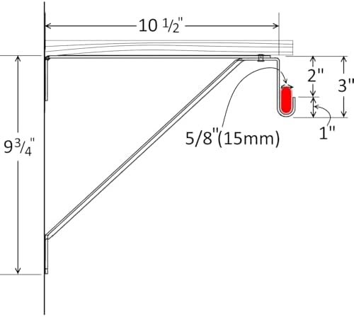 oval closet rod shelf bracket | adjustable for, close-up detail