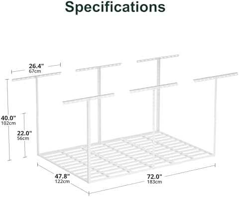 sunsgrove 4x6 overhead garage storage rack organization, adjustable shown in use