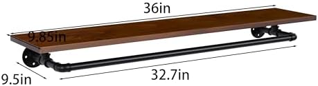 clothes rack 36in, wall mounted garment rack with, front angle view