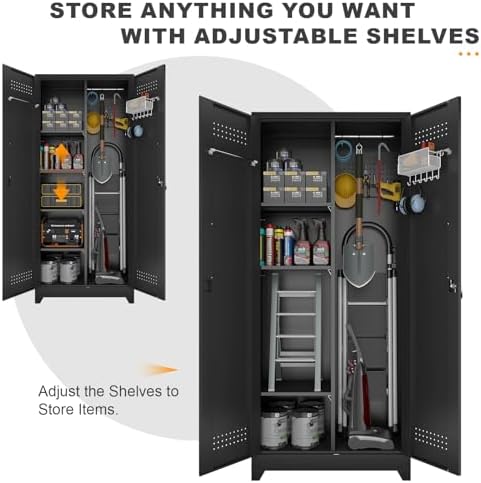 metal locking cabinet, 72.8" tall storage cabinet for, package contents
