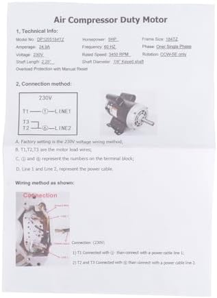 54421193 5hp air compressor motor for ingersoll rand, front angle view