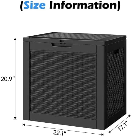 35 gallon outdoor storage box waterproof deck box shown in use
