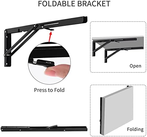 yumore 18 inch folding shelf bracket, heavy duty shown in use