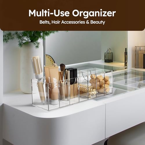 femeli acrylic belt organizers for closet 7-slots belt, side view