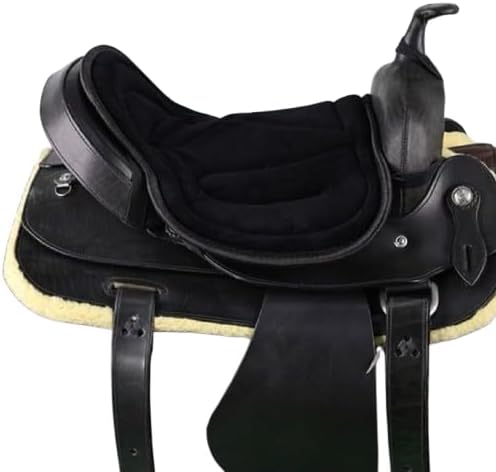 Horse Riding Shock Absorbing Horse Saddle Cushion Western Long Saddle Pad Motorcycle Seat Cushion-Black