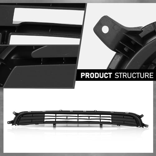 G-PLUS Front Bumper Lower Grille Grill | Compatible with Kia Optima EX 2016 2017 2018 Matte Black Grill Assembly Replace OE 86560D5010