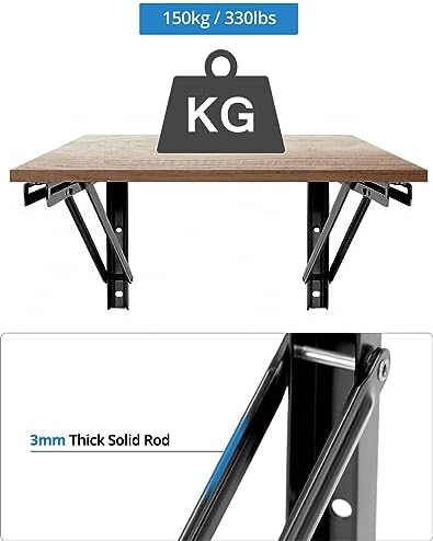 qwork 24" heavy duty folding shelf brackets for shown in use