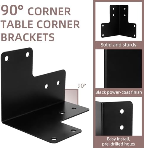 sturdy steel corner brackets, workbench brackets kit with showing dimensions