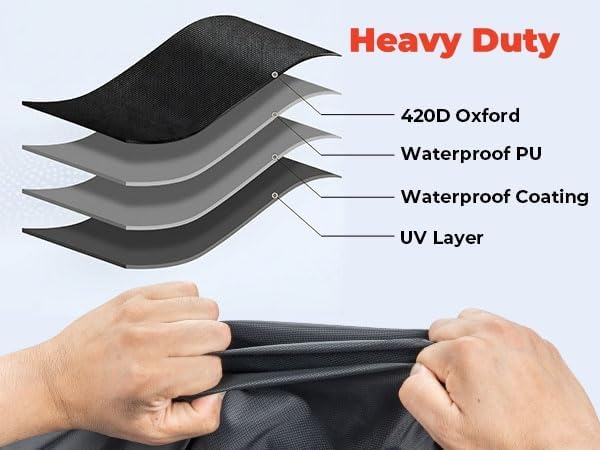 KEMIMOTO 420D Heavy Duty Waterproof Motorcycle Cover Side Top Box Fit Adventure Fit for R1250 GS Tenere 700 KLR 650 Africa Twin 1290 Super Adventure Transalp Outdoor All Weather Windproof Buckle