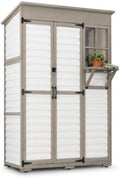 large outdoor storage cabinet with dual-zone shelves, garden, main product view