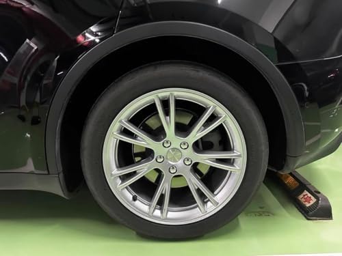 Silver Wheel Center Hub Caps with Tesla Emble Brand Center Caps for 2019-2024 Model Y with 20 Silver Lug Nut Covers