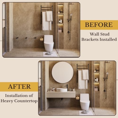 12 inch floating countertop support brackets by balin showing dimensions