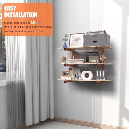 lumber rack wall-mounted lumber storage rack, heavy duty, close-up detail