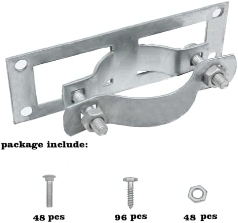 2-3/8"steel to wood fence brackets,24pcs metal fence post showing dimensions