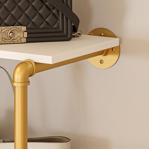 kakabb heavy duty gold pipe clothing rack, front angle view