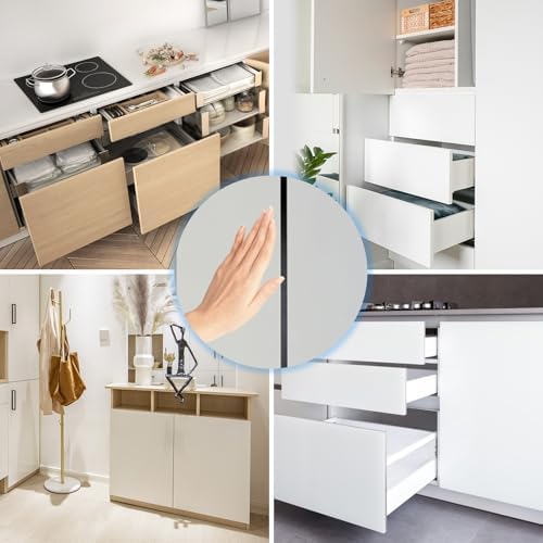 metal push latches for cabinets jiayi 8 pack, front angle view
