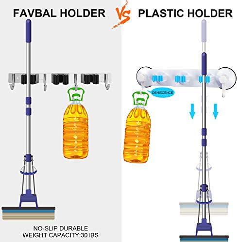 broom hanger wall mounted, 2pcs mop and broom showing dimensions