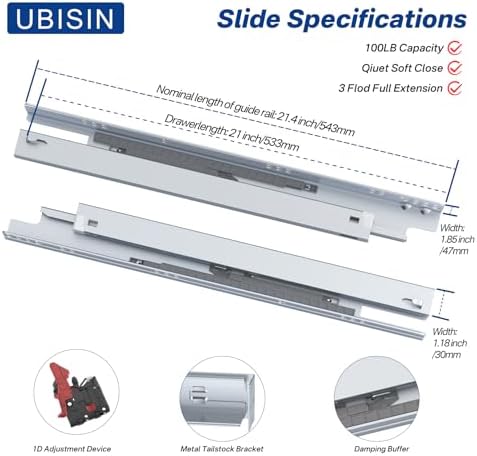4 pairs 8 pcs concealed soft close undermount shown in use