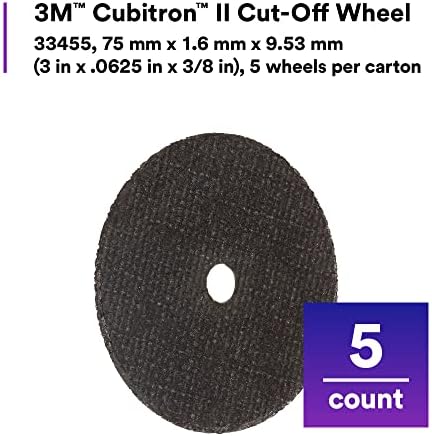 3m cubitron ii cut-off wheel, 33455, 3 in, close-up detail