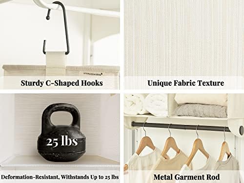 storageworks hanging closet organizer with rod, 6 sections, side view