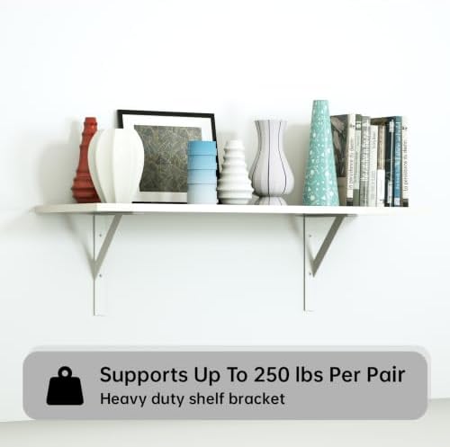 sogal white shelf brackets 8 x 10 inch shown in use