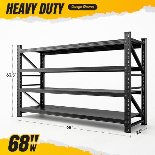 miiiko 68" w garage storage shelving unit,8000lbs heavy, close-up detail